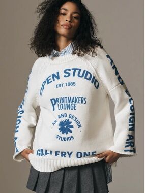 Anthropologie  Pilcro Graphic Crew Neck Sweater – NWT